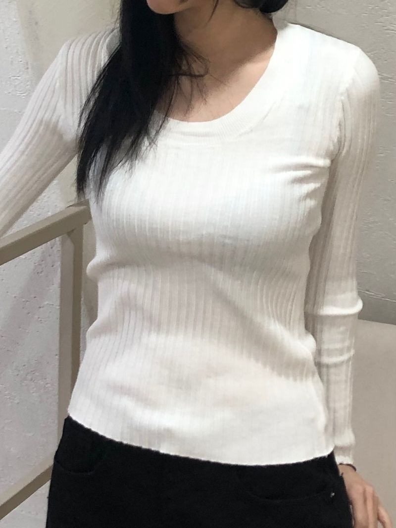 Eunice U-neck slim-fit knit