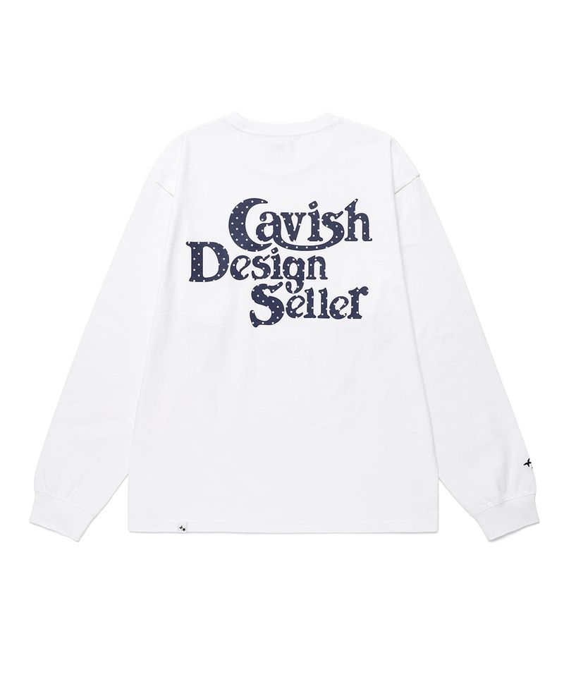 cavish（カビシ）の「STAR SELLER LOGO LS TEE WHITE(CV2GSUT579A)（Tops）」