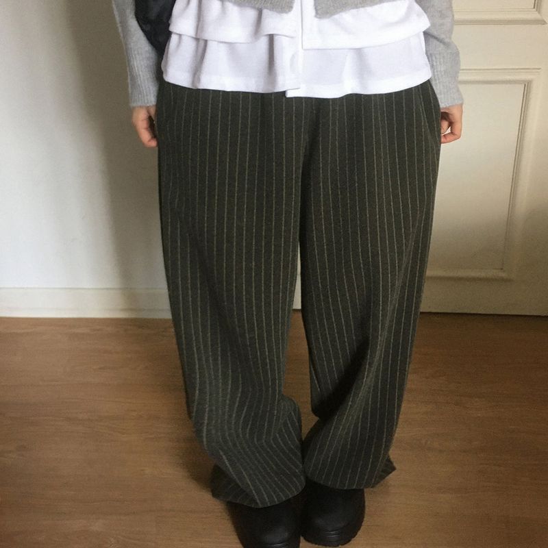 WONDER WONDER(ワンダーワンダー)の「Mocken Stripe Wool Two-Way Wide Pants(Pants)」