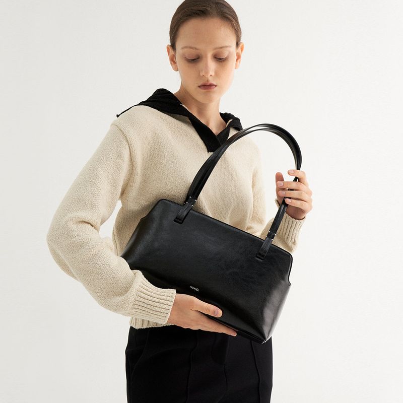 MUNIER（ミュニエ）の「STITCH SHOPPER BAG_BLACK（Bags）」