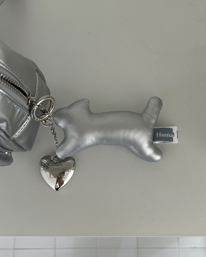 SILVER CAT HEART KEY-RING / SILVER