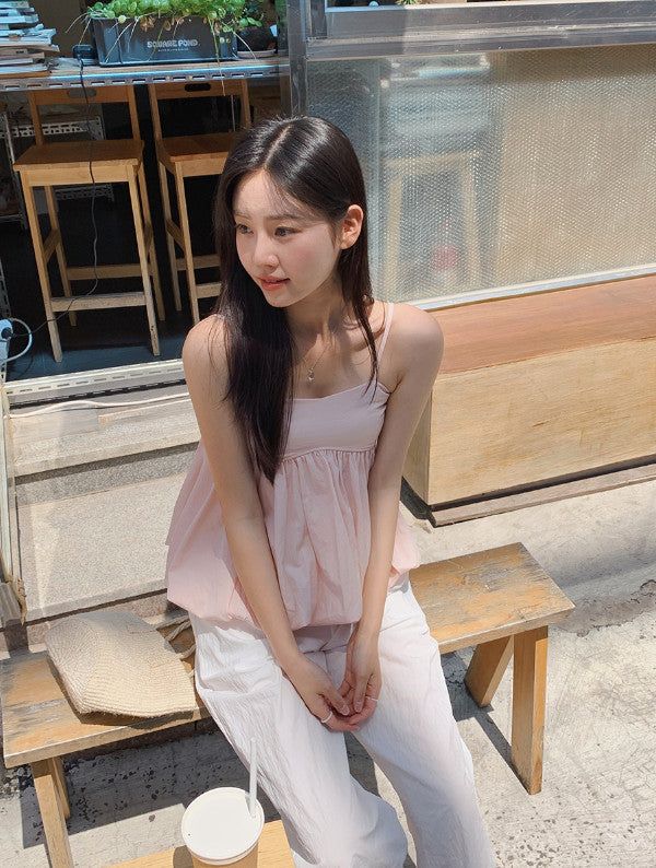 Lovely Pumpkin Sleeveless Blouse (4color) 