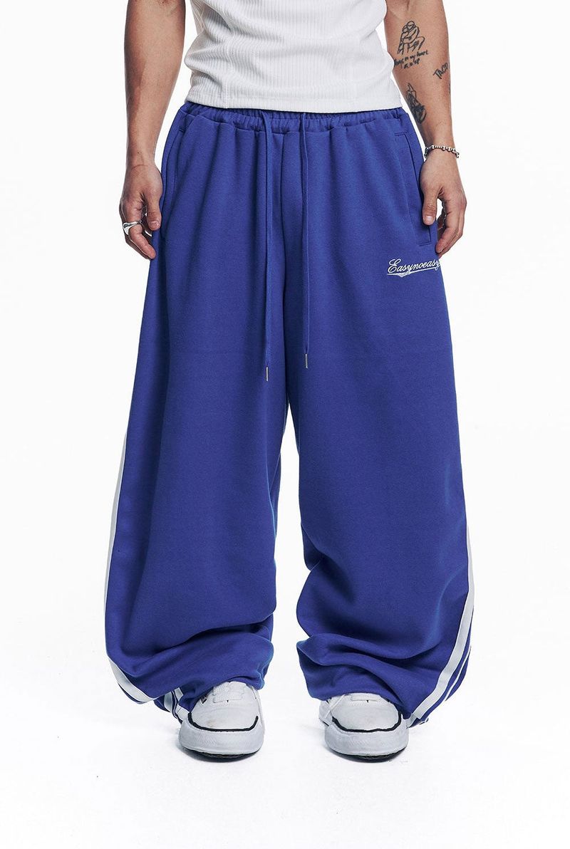 Star Piping Track Balloon Sweat Pants - Blue