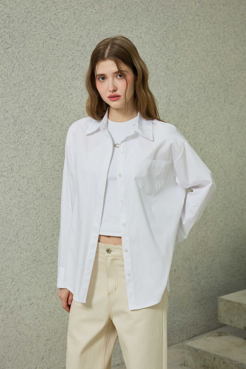 BRIGHT OVERSIZED SHIRT / WHITE