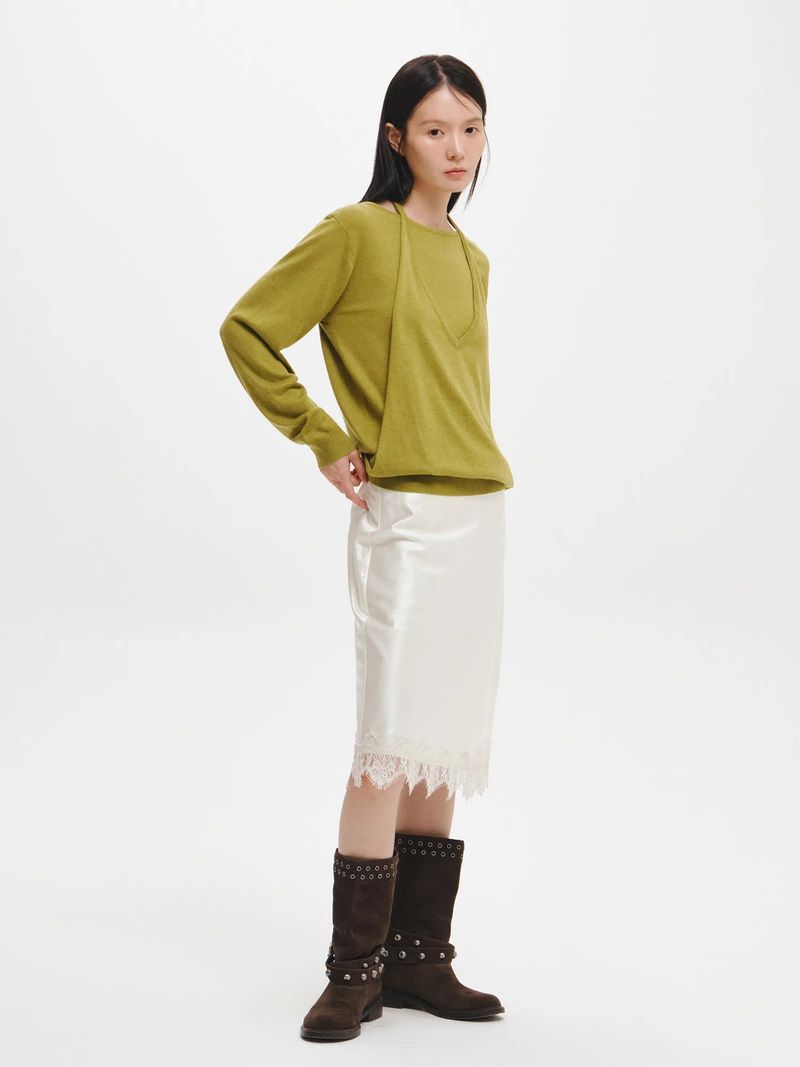 RELAXED HALTER LAYERED PULLOVER