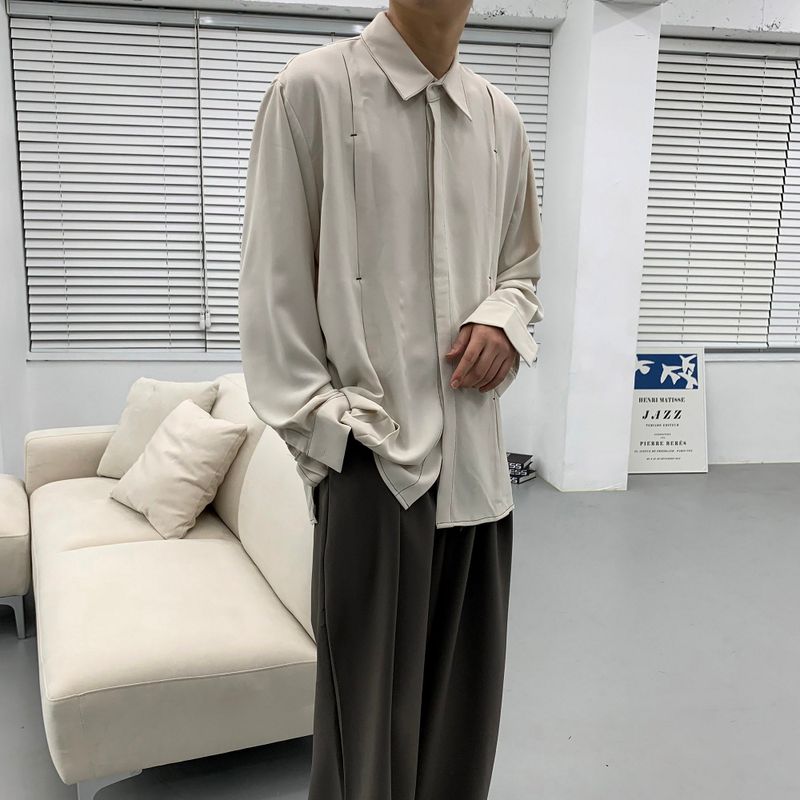 MN Stitch Pleated Shirt (2 colors)