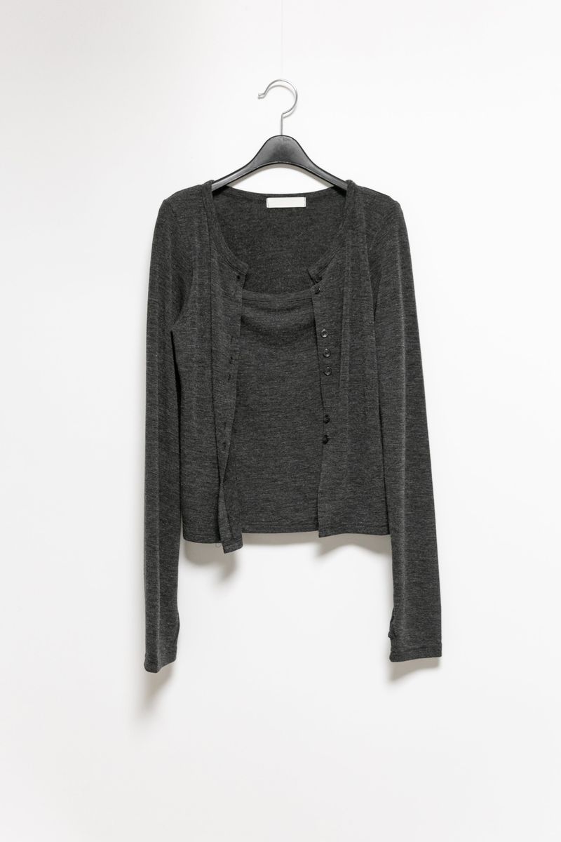 melange layered cardigan top(3colors)