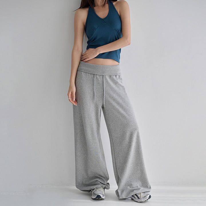 [Somav] Banding Two-Way String Wide Training Pants - 4 Colors