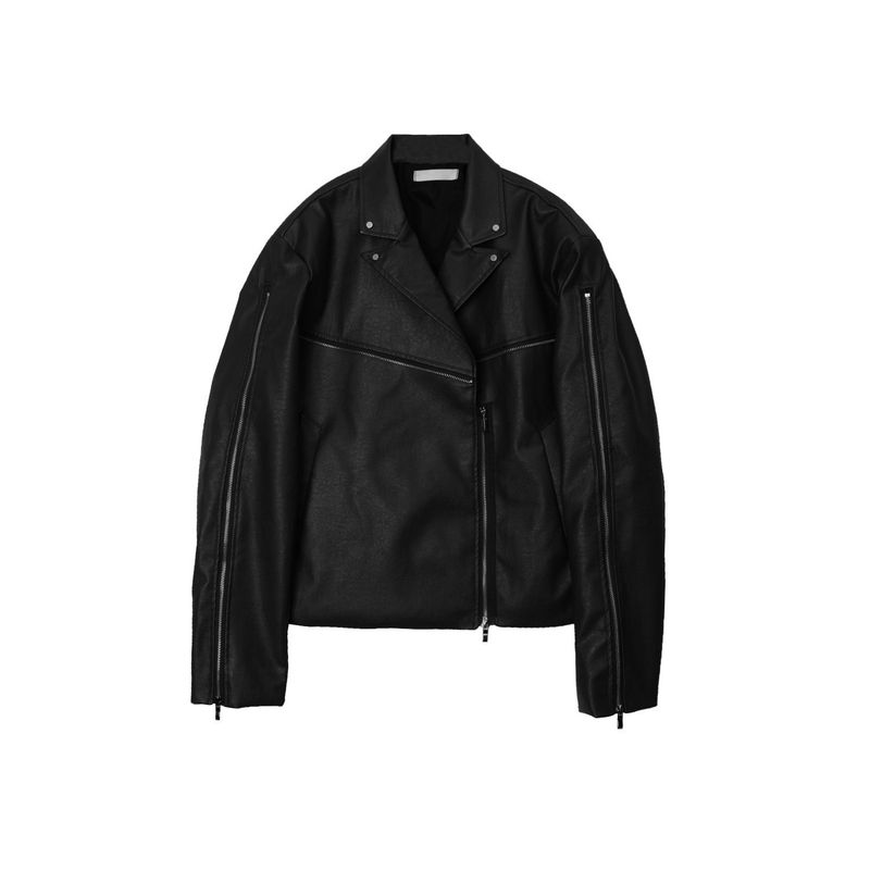 ENOC leather zipper double jacket (2 colors)