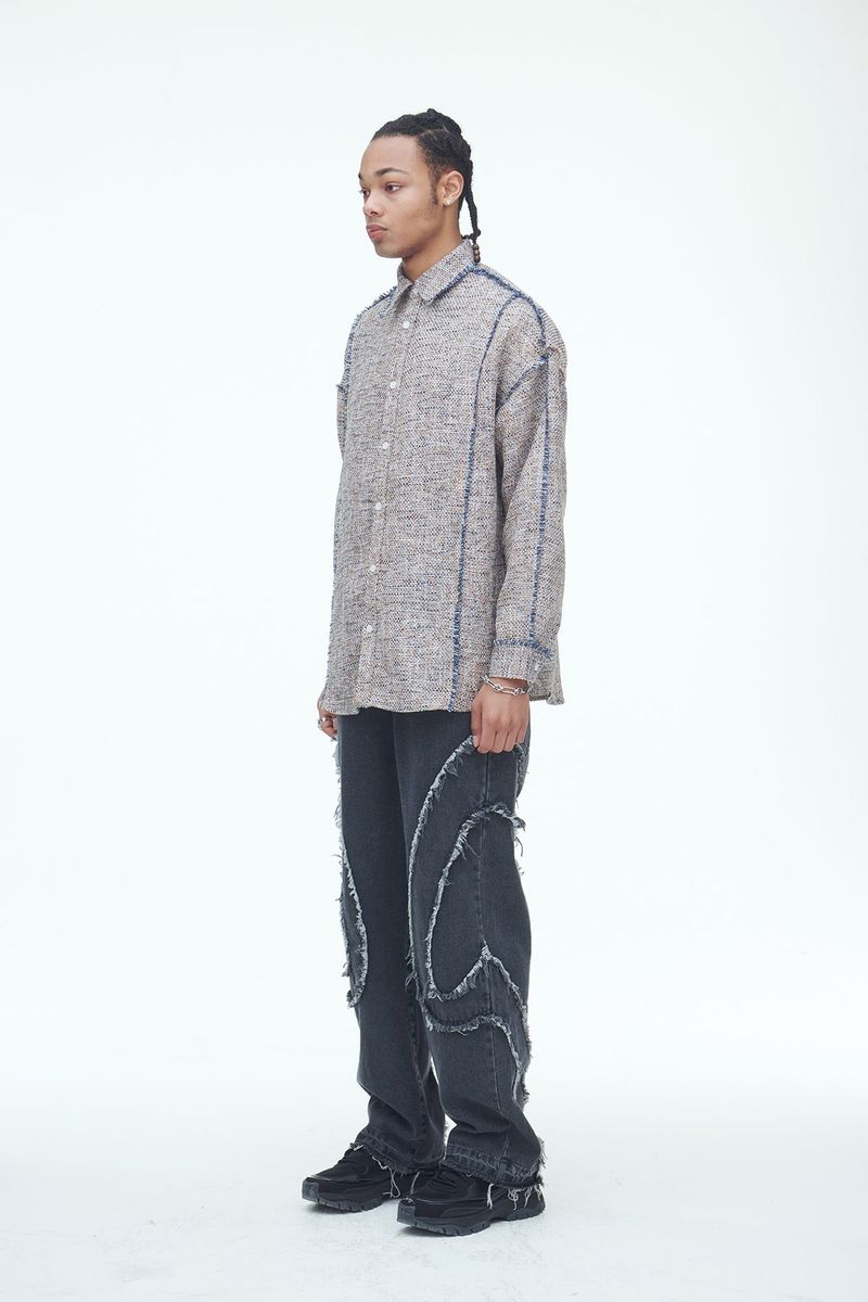 Picnic Mat Tassel Shirts Navy