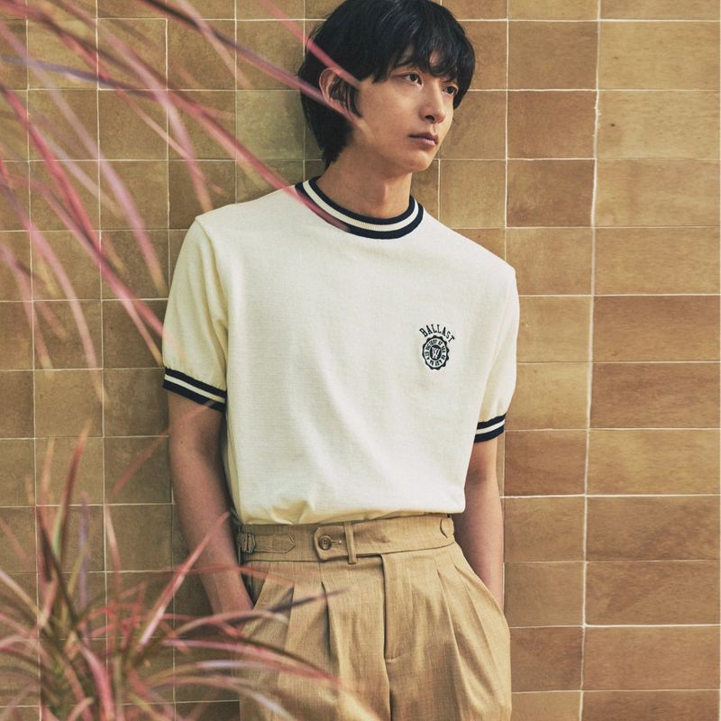 ballast athletic ringer knit sweat cream