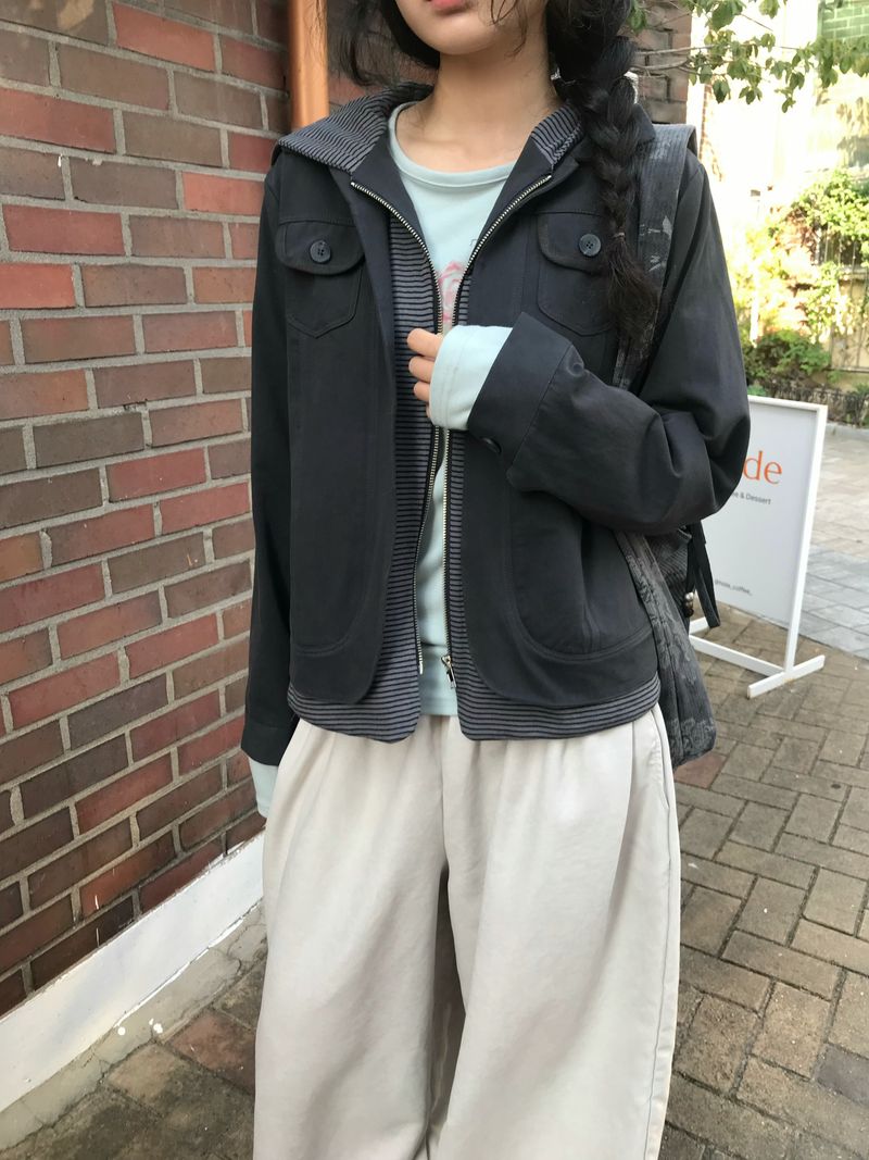 レイヤード フードジャケット