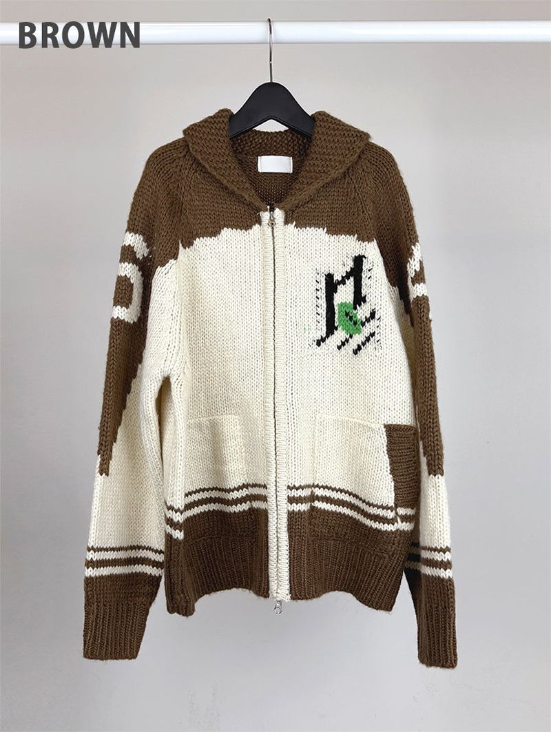 SCOTTISH COWICHAN KNIT ZIP-UP (3C)