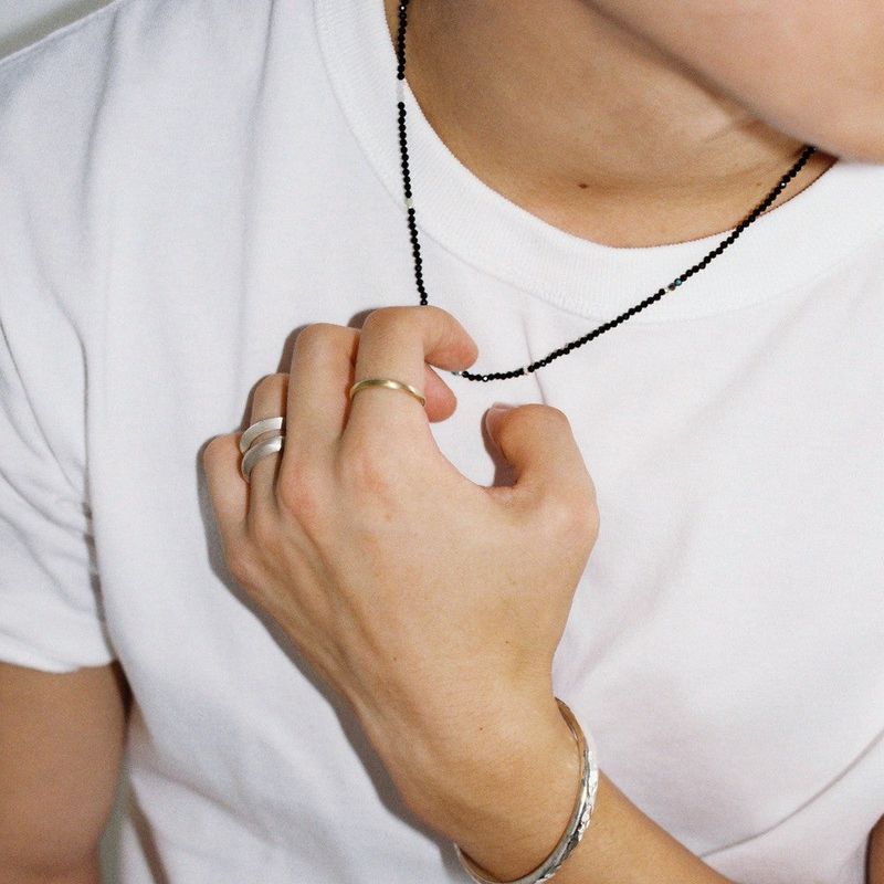 GLITTER NECKLACE BLACK (M)