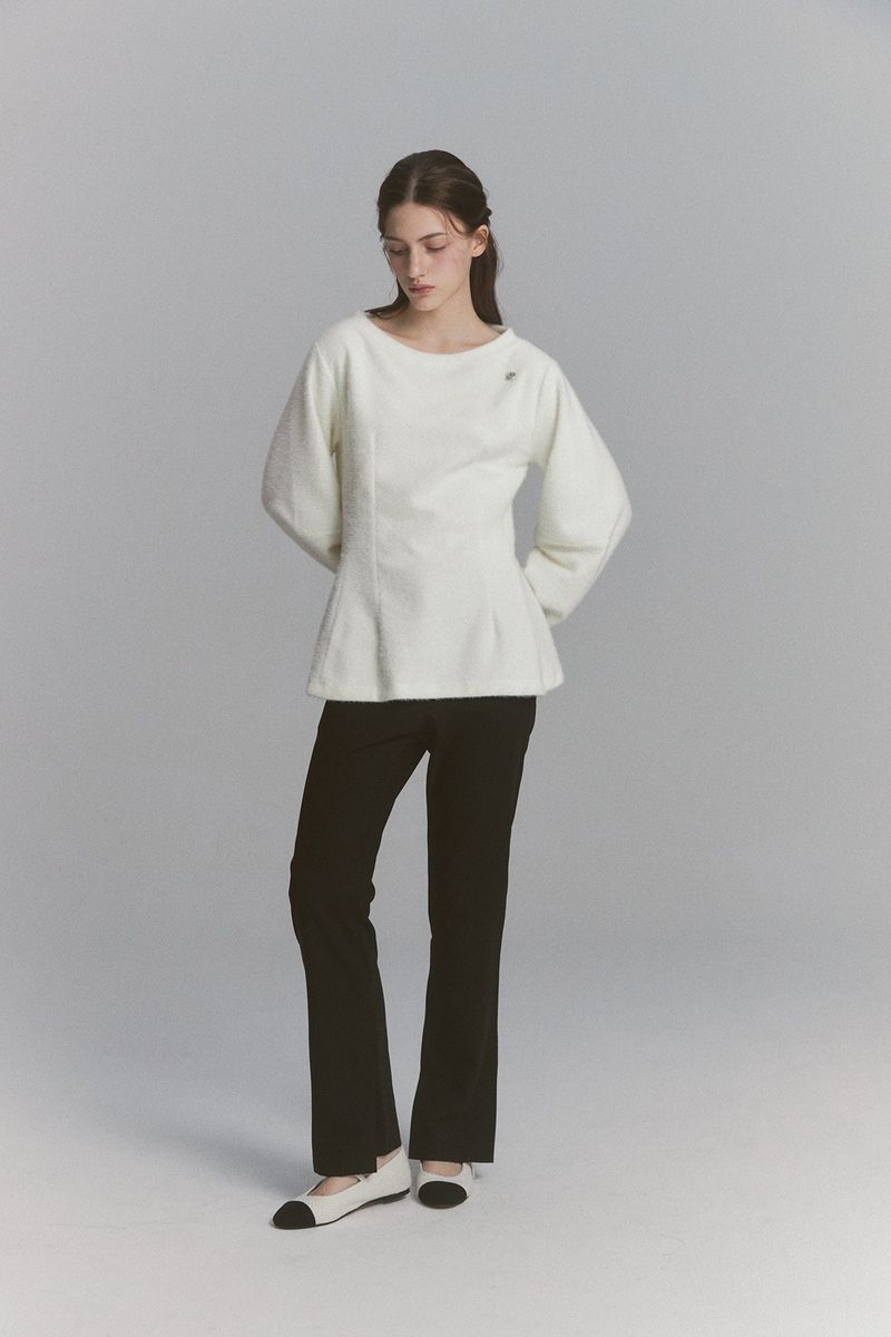 Angora Flare Sweatshirt Ivory