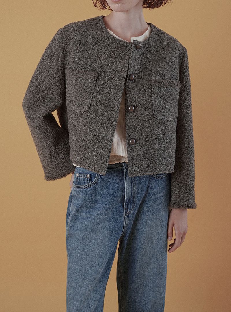Poem tweed jacket_gray