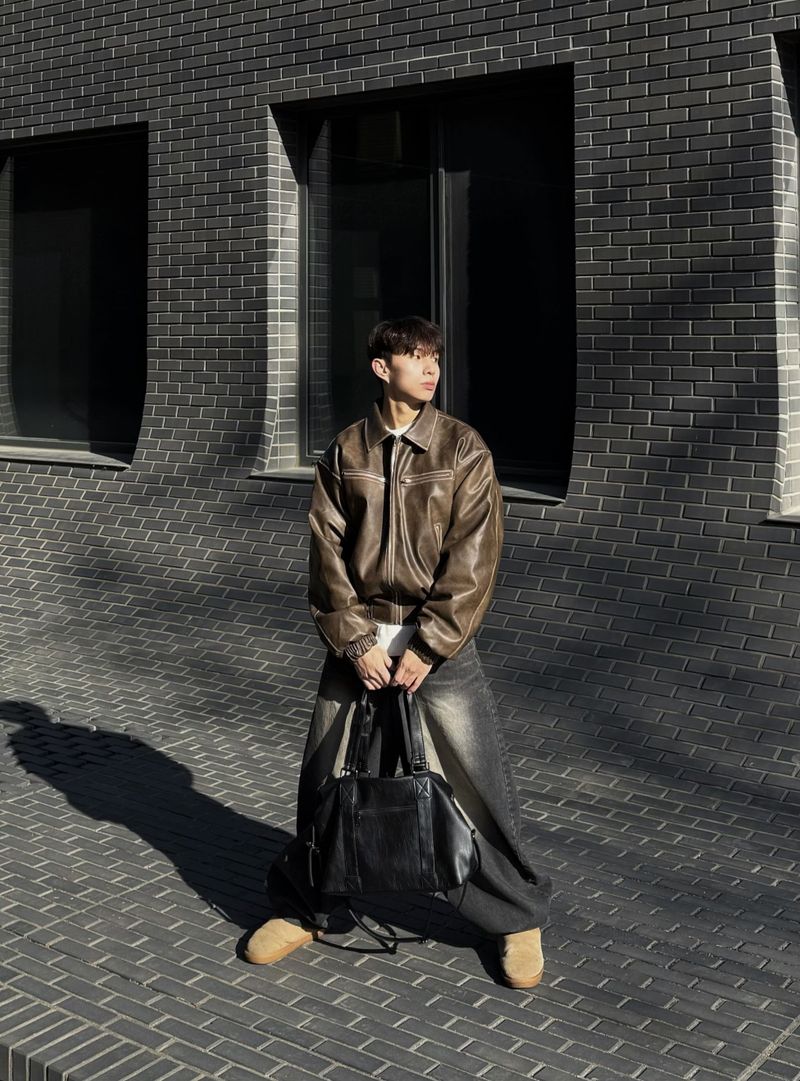 ROOM LEATHER PADDED JACKET
