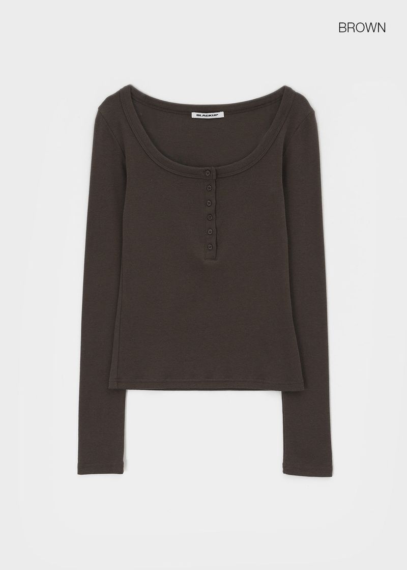 [MADE] Karl Henley Neck Long Sleeve Tee