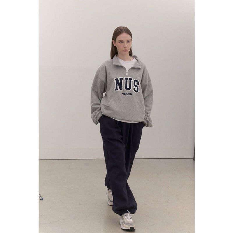 Huke x Nus. ハーフジップアップ(BLACK)