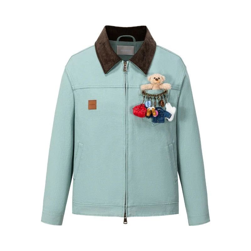 13DE MARZO Tailor Bear Hanger Cargo Jacket Blue