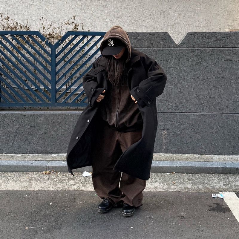 Oversized Wool Balmacaan Coat