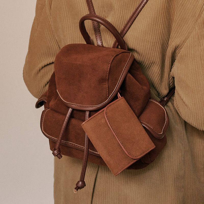 Nube Suede Mini Backpack (Brown)