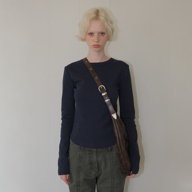 C 90S LINE BASIC LONG SLEEVE T-SHIRT_NAVY