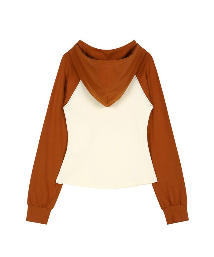 Asymmetric Ruched Hoodie (ORANGE)