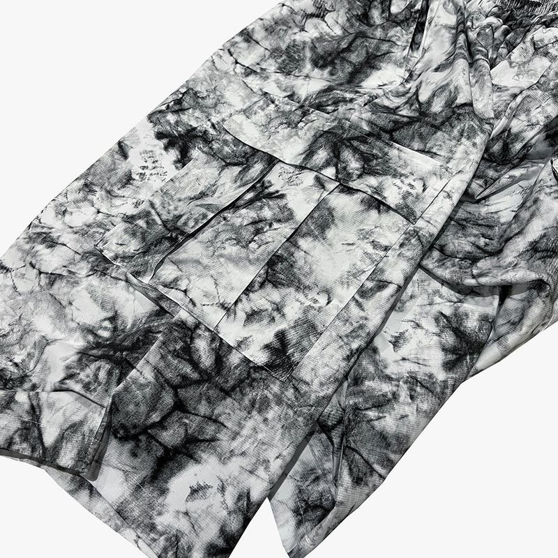 tiedye capri cargo shorts_white