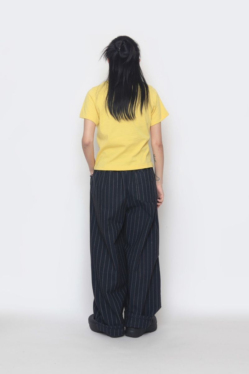 linen striped wide pants