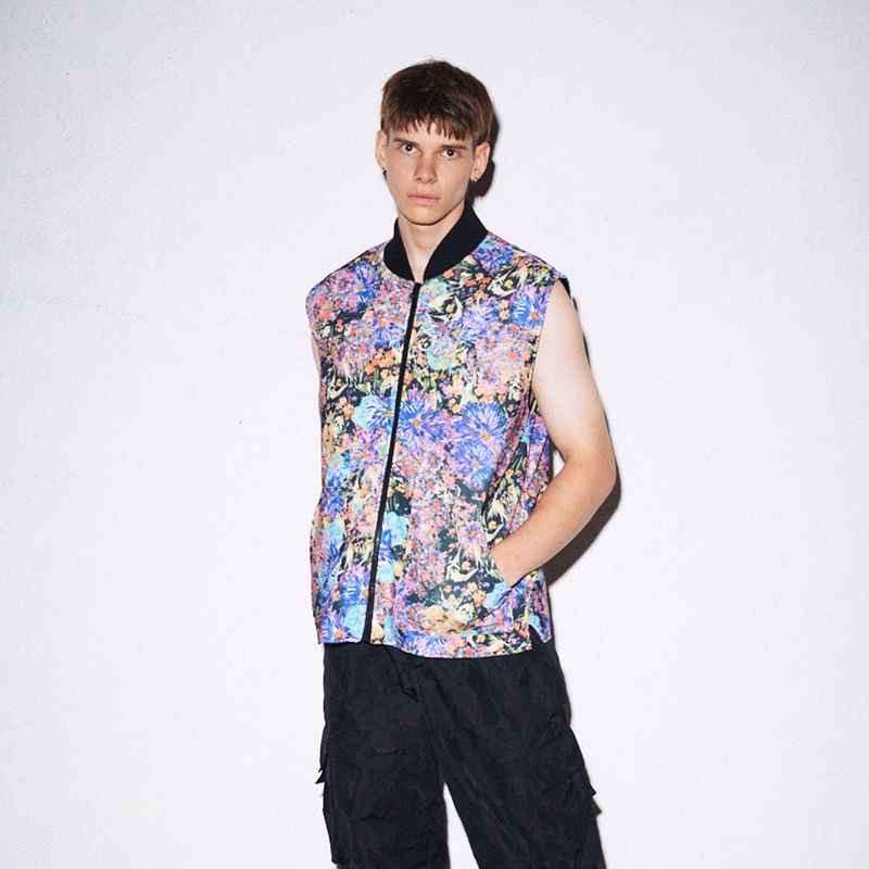 FLORAL FLAME PADDED VEST