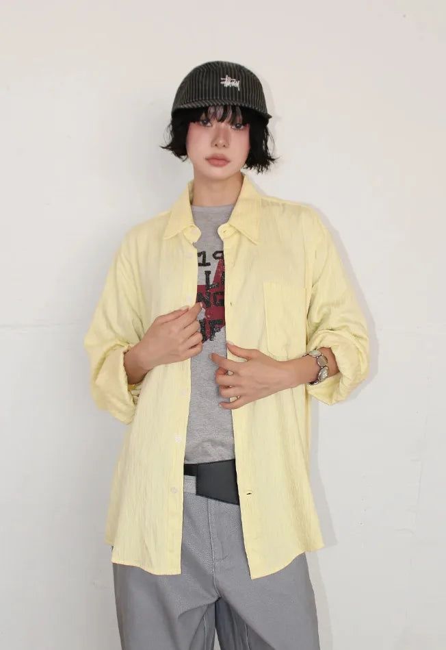 AAKE（アケ）の「CRINKLE STRIPE OVER SHIRT（Tops）」