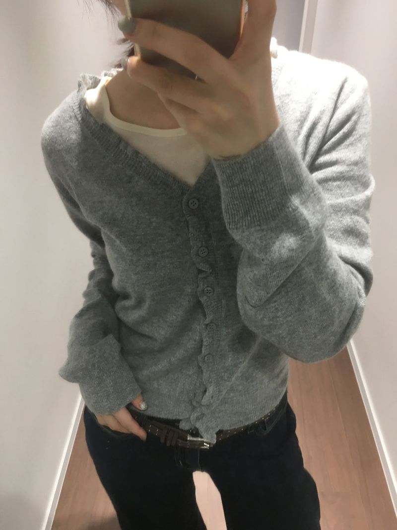 Nobile Frill V-neck Cardigan (3color)