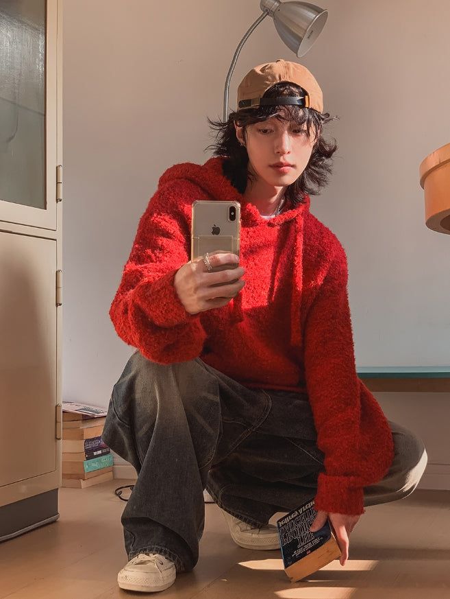 Raise Boucle Knit Hood