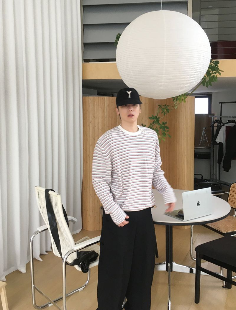 No.1698 stripe side button KNIT (3color)