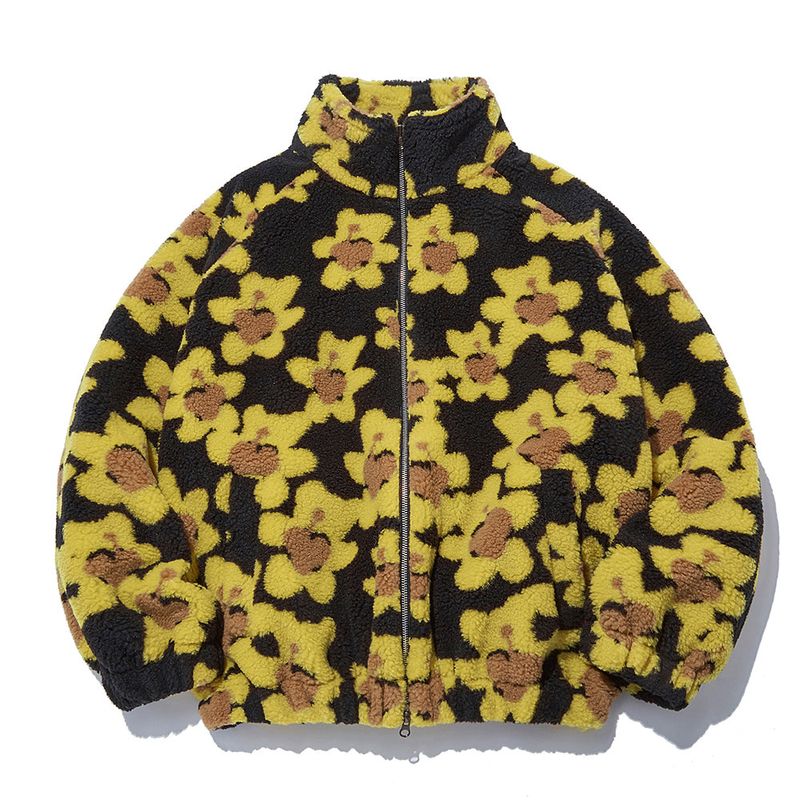 Flower Bear Fluffy Jacket_Black