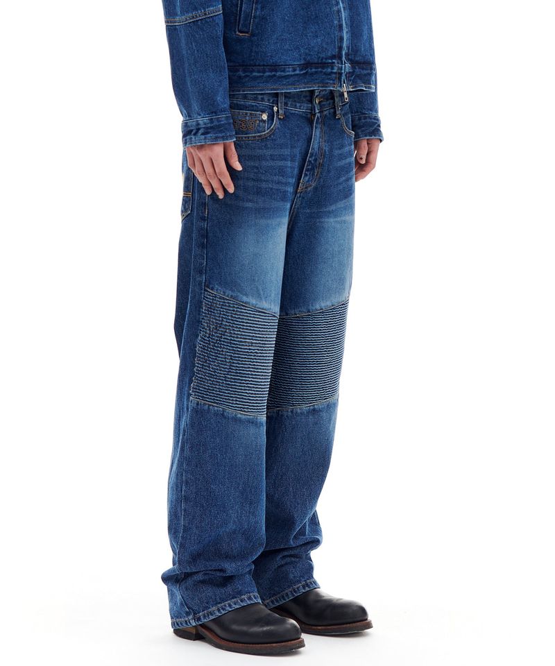 BIKER DENIM PANTS (BLUE)