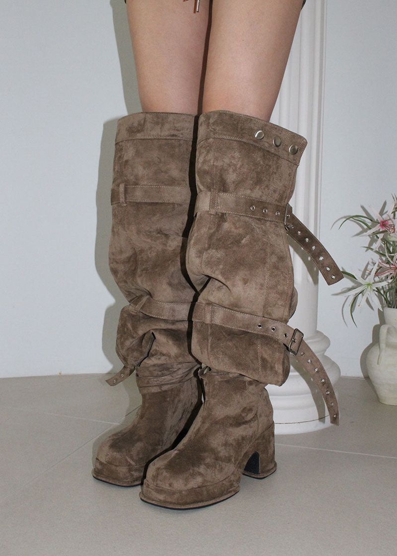 BUCKLE THIGH HIGH BOOTS
