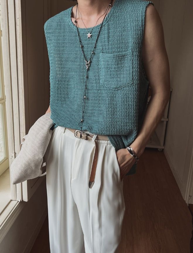 Poblin pocket knit vest