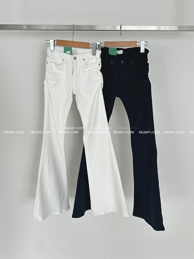 Pelvic Shirring Low-rise Bootcut Pants