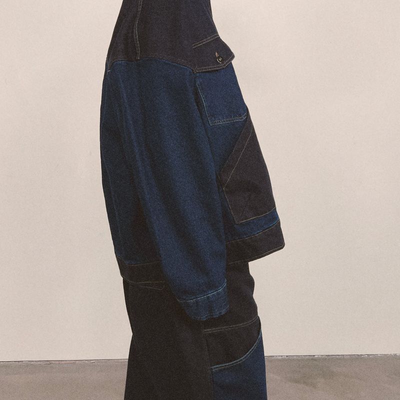 panel mix denim trucker jacket_blue