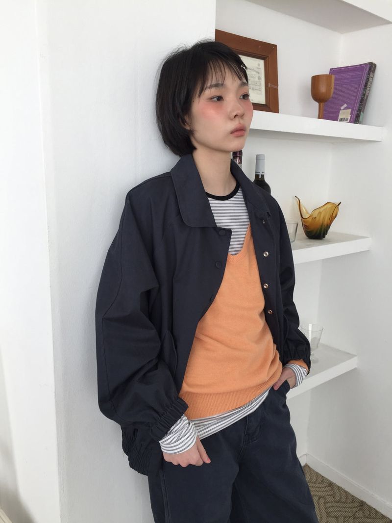 Faded Washed Curve Jacket (2color)
