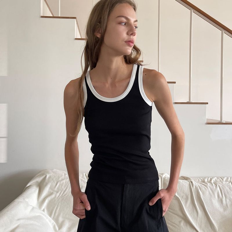 RAVEROUS（レイバロス）の「Ringer Cotton Sleeveless_Black（Tops）」