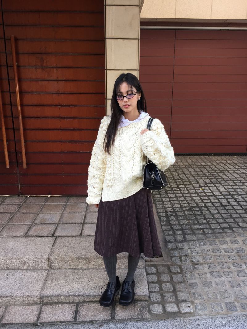 Label Midi Skirt (2color)