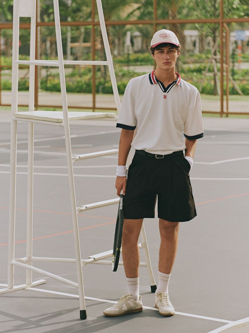 DVRK（ダーク）の「DVRKプライブボタンレスラインポロ - ホワイト（トップス）」