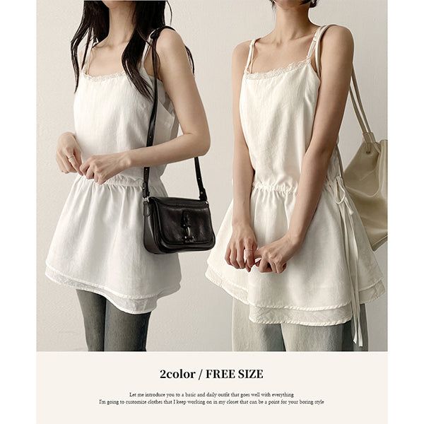 hijjoo（ハイチュー）の「lace ribbon bustier ops（Dresses）」