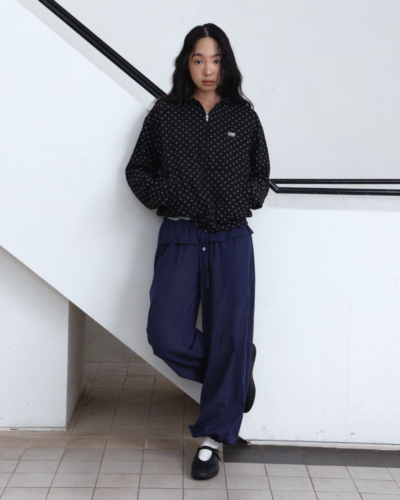 Dot Drift Zip-Up Hoodie