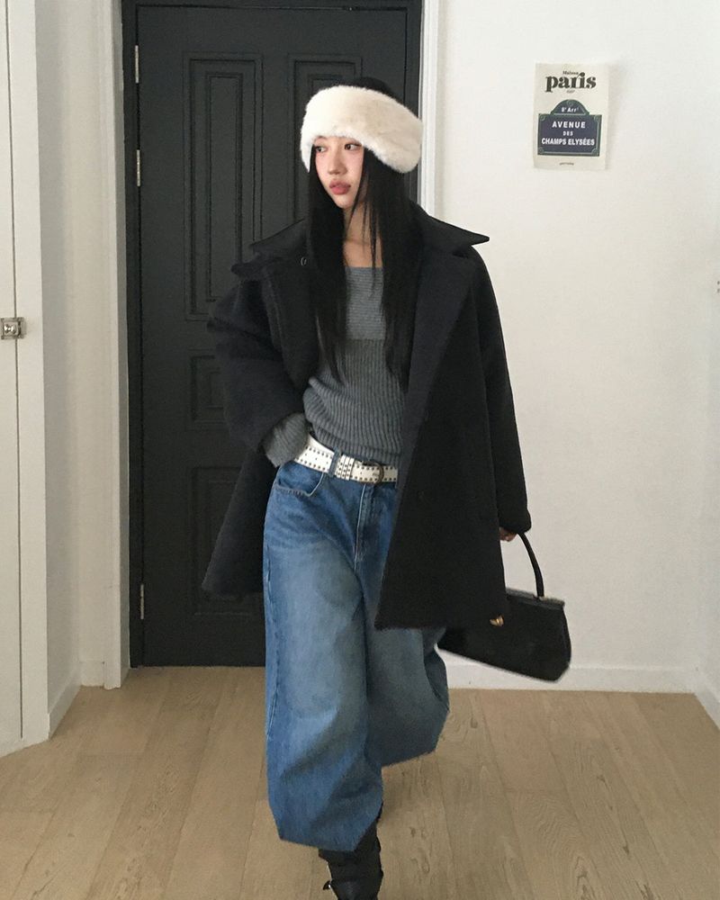 [ORIGINAL] HOLES HIGH NECK MEDIUM COAT