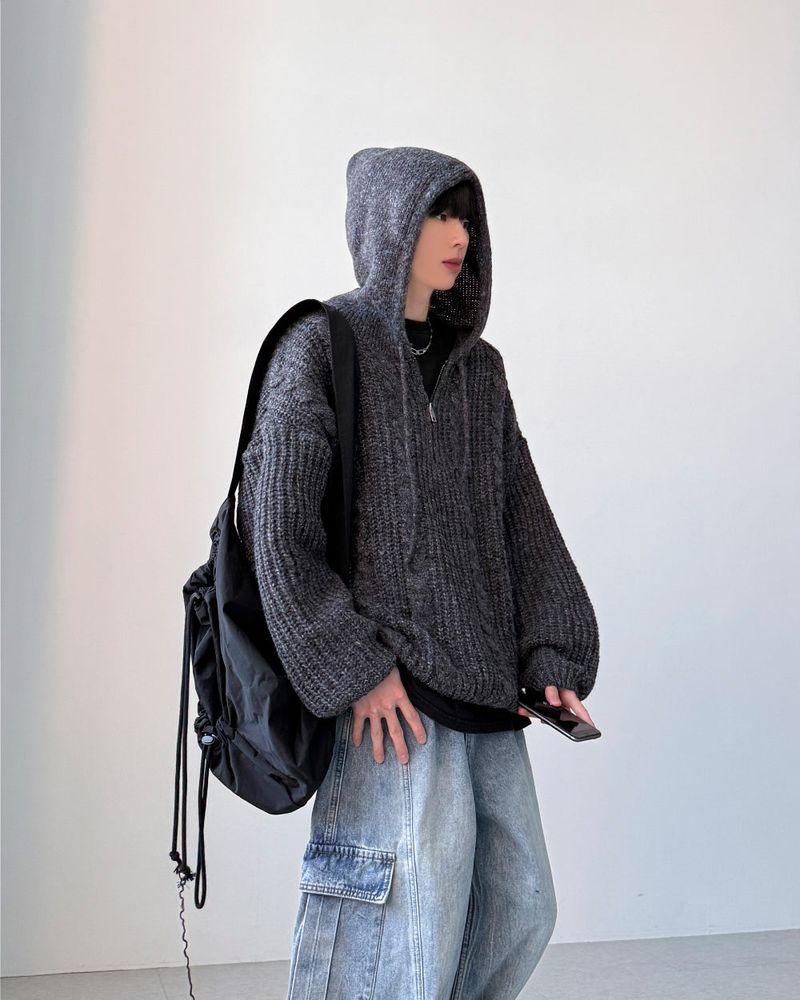Pania Zip-Up Hood Knit
