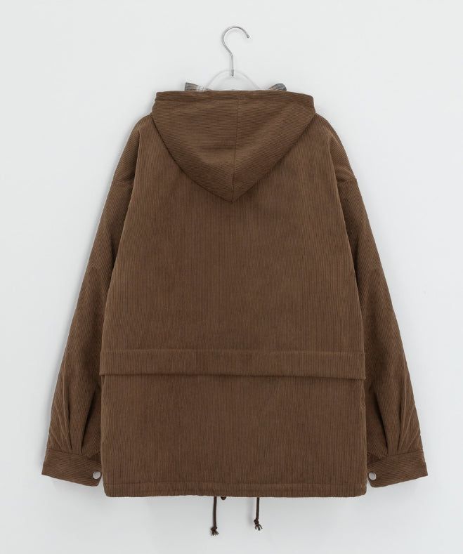 Harvey Corduroy Quilted Hood Jumper
